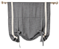 Tieup Bordered Heavyweight Faux Linen Grommet Top Curtain, Grey traditional-roman-shades