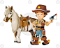 Cowgirl - Cowboy - Wild West - Illustration For The Children Stock Photography - Image: 35213292