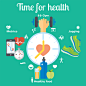 Health & Sport Illustration set : New flat vector illustration set for Shutterstock
