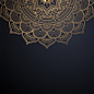 Luxury ornamental mandala design background in gold color vector Free Vector