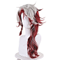 Game Identity V Dragon Hunter Cosplay Wigs - 50cm/19.7inch / Gray White Red