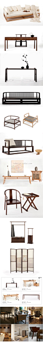 现代新中式禅意实木家具/室内设计软装素材资料-淘宝网