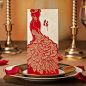 红色镂空结婚请柬，以中式传统见证你的美满婚姻+来自：婚礼时光——关注婚礼的一切，分享最美好的时光。#婚礼请柬# #中式#