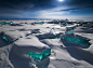 Shards of Turquoise Ice Jut Out of the World's Largest Lake