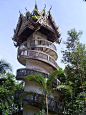 Sangkhlaburi寺螺旋楼梯，泰国