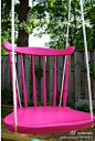 想在庭院里来个浪漫秋千？一个旧座椅就可以搞定哦。