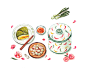 Watercolor Food Illustrations : Watercolor food illustrationsclient: Kitchen Art  - T-pot Journal Vietnam 