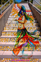 #品.创意#世界最美楼梯上的街头艺术(2)