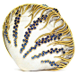 Verdura clam shell compact in sapphires and diamonds.