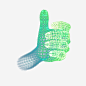 青色人工智能手模型矢量图高清素材 人工智能 创意 微弯曲 手势 手模型 未来 淡色 淡青色 点线 科技 粒子 蓝色 矢量图 免抠png 设计图片 免费下载