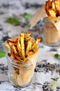 Baked garlic french fries.