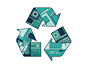 Recycling Tech technology recycle monochromatic line art illustration