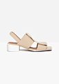 & Other Stories | Fold Detail Low Heel Leather Sandals