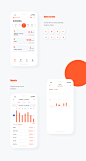 Fitness App Design : This is my entry for a fitness app challenge. The idea behind is just a regular health app for tracking daily activites: walking + running distance, steps, floors climbed (such as fibit, google track, apple health),...