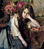 Cesare Tallone - Portrait de la fille de l’artiste, Irene (1898)