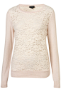 英国代购topshop2012秋装新款套头修身蕾丝针织衫女1210