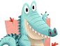 An over-eager portfolio crocodile.#illustration#,#crocodile#