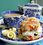 Tea and scones on Blue Willow