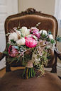 textural wedding bouquet - photo by Lauren Fair Photography http://ruffledblog.com/best-of-2014-bouquets #weddingbouquet #flowers