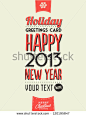 Retro Vintage Happy New Year Background with Typography - stock vector