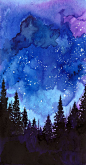 Let ' s Go voir les étoiles - Aquarelle originale par Jessica Durrant: 