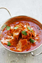 Indian Butter Chicken served in a silver Indian curry serving ware | rasamalaysia.com