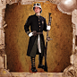 Britannia Guard Coat : Woolen Britannia Guard dress coat with a drab green open front, cuff braid, collar markings, shoulder patches & chest emblems - for that steampunk look.