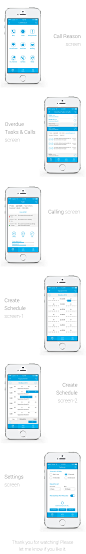 CRM Calling & Scheduling App Design (iOS, Android, Win) : Mobile App design of a CRM Calling & Scheduling App. The app is cross platform, so the UI/UX have been created suitable for iOS, Android, Windows.