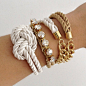  Chain and Knot Silk Bracelets