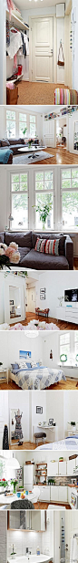 #装修案例# ✿清新舒适的小白领公寓。（更多时尚室内设计请看这里>>http://t.cn/zOdG4X2 )