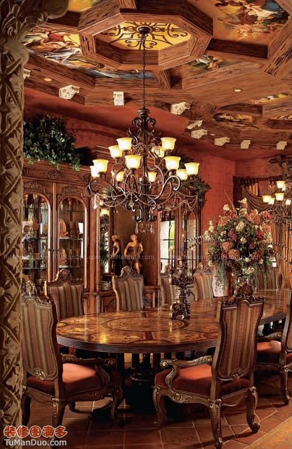 佛罗里达奢华古典别墅美国古典餐厅别墅Vi...