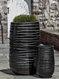 Tall Ipanema Glazed Planter in Ice Black by Campania International