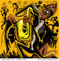 Abstract Jazz Art, Saxophonist of the City (vector Art)