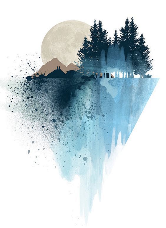 mountain art print w...