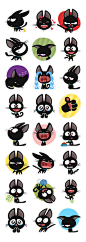 Sticker set  for the social network Fotostrana.ru by Anna Denisova, via Behance