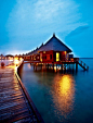 马尔代夫，安嘎嘎岛的夜晚，宁静而美好。