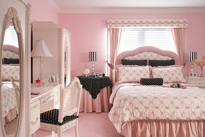 粉色卧室公主房装修效果图 #采集大赛#