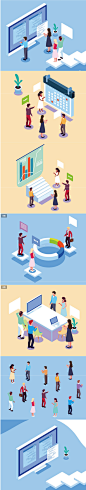 2.5D商务企业科技远程办公邮件通讯网页人物插画海报设计素材T183-淘宝网