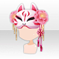 Oiran Spirit Fox Mask with Flower ver.A white