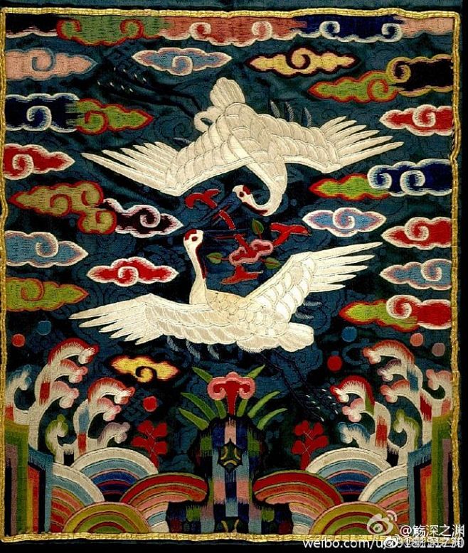 图1-4，韩国古代的鹤补，构图和图5明代...