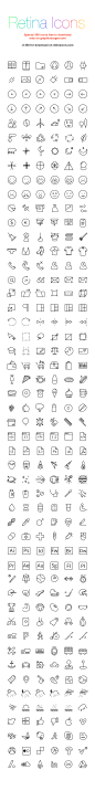 RetinaIcon: 300免费描边风格的视网膜屏图标下载#图标##icons#