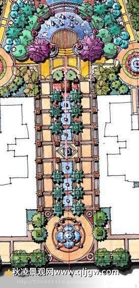 45个小区入口景观设计方案（常见方案平面...