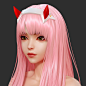 ZeroTwo Fan-Art (Realtime Hair Tutorial), Shin JeongHo : This is ZeroTwo Fan Art. and also It's Realtime Hair modeling Test.
I was try to express color of pink hair. I'll keep trying to better works of 3D-modeling.
Thank you very much!