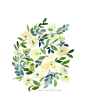 Floral+Cluster+in+Blue+Watercolor+Art+Print+by+YaoChengDesign,+$25.00