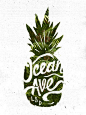 Ocean Ave Lettering and Design Pineapple Logo Art Print by Ocean Ave: 