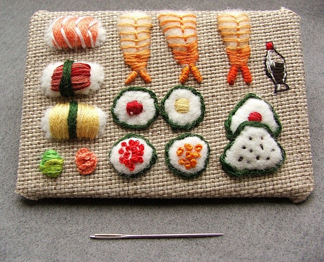 embroidered sushi: