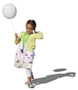 A young girl with a balloon: 
