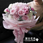 厦门鲜花速递进口鲜花11朵粉色奥斯厅玫瑰时尚求婚生日友情花束-淘宝网