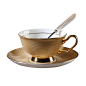 土豪金高档欧式骨瓷咖啡杯套装英式复古皇室风格创意下午茶茶杯-淘宝网