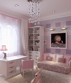 非出名家装设计师采集到卧室设计、女儿童房